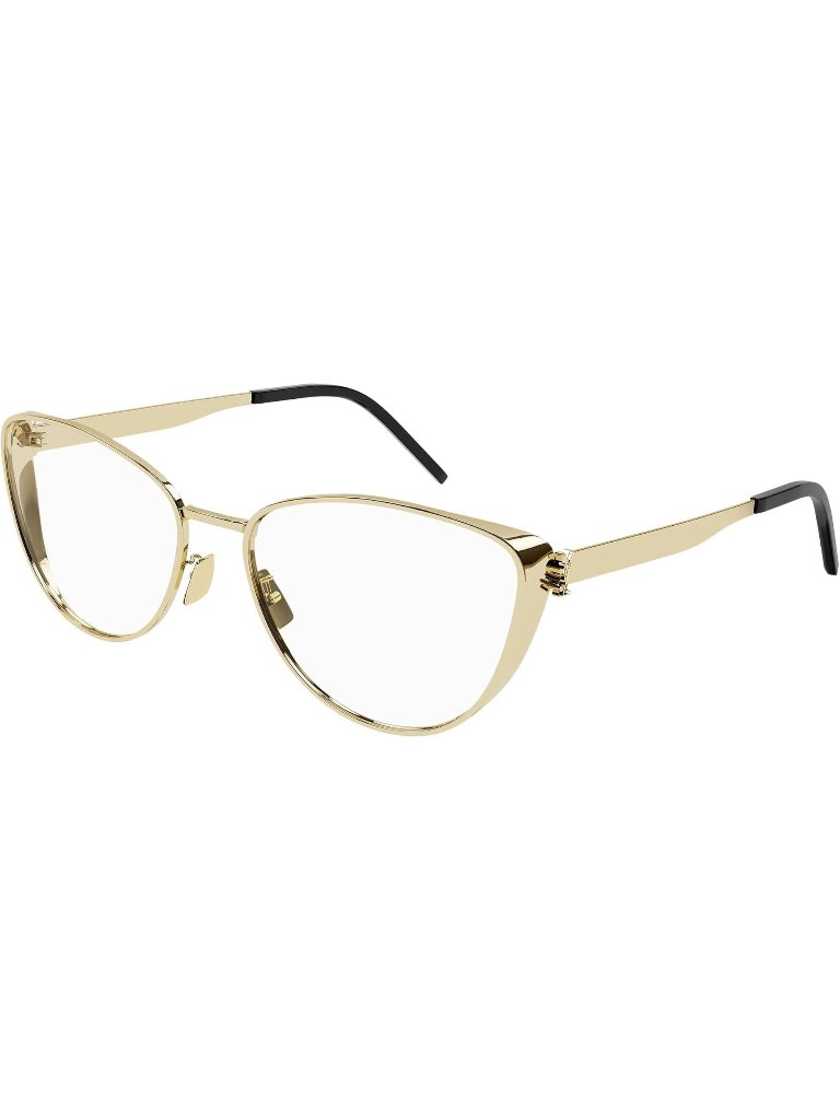 New Saint Laurent Eyeglasses Slm92 004 Women Cat Eye Gold Eyewear Sl M92